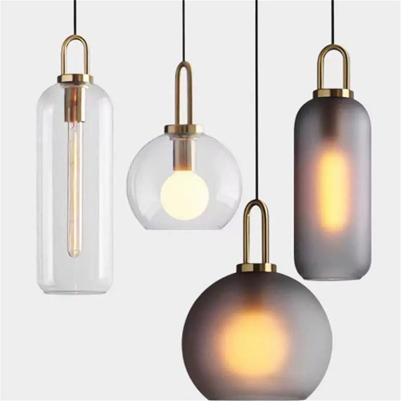 Home Bathroom Lighting Design - 北欧ガラスアートデザインブラック LED ペンダントライトカフェダイニングルームベッドサイドハンギングランプ家の装飾クリエイティブ照明器具
