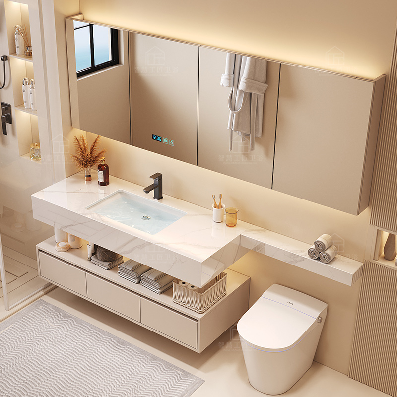 Home Bathroom Partition Wall - 仕切り トイレ バスルーム キャビネット 壁棚 ドレッサー