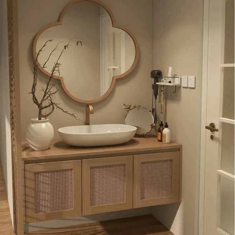 Japanese Home Bathroom Design - 日本の収納用バスルームキャビネット棚、鏡付き、モダンな洗面化粧台、シンプルなデザイン、家庭用家具、ガビネッティLLBC