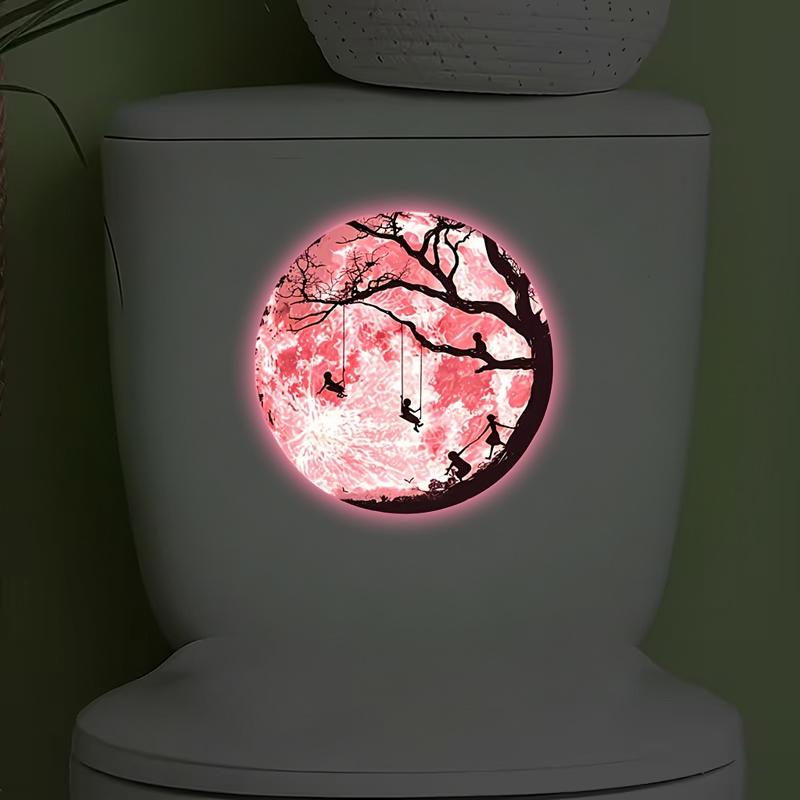 Jet Home Bathroom - 暗闇で光るマンダラトイレステッカー自己粘着発光ウォールアート取り外し可能な家の装飾浴室の壁用
