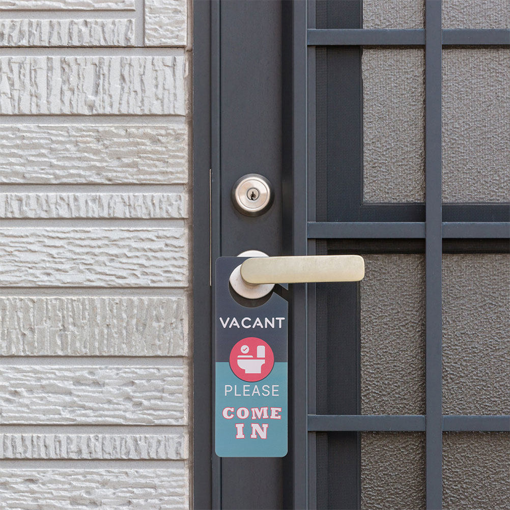 Home Bathroom Occupied Sign - 2個セット バスルームドアサイン 両面印刷 トイレ使用中・空いています 吊り下げサイン 丈夫なPVC素材