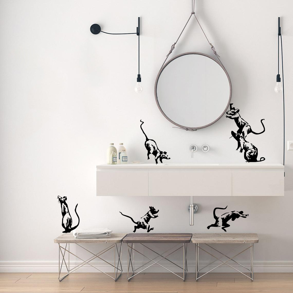 Home Bathroom Wall Tiles - 装飾用ビニールステッカー5枚,バスルーム用装飾