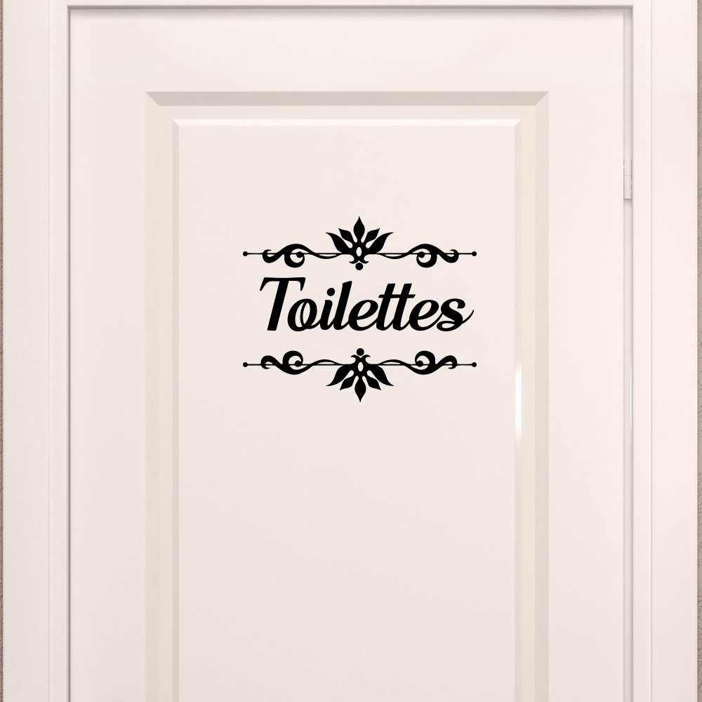 Home Bathroom Wall Tiles - トイレ,バスルーム,トイレ用のフランスのトイレビニールステッカー,防水