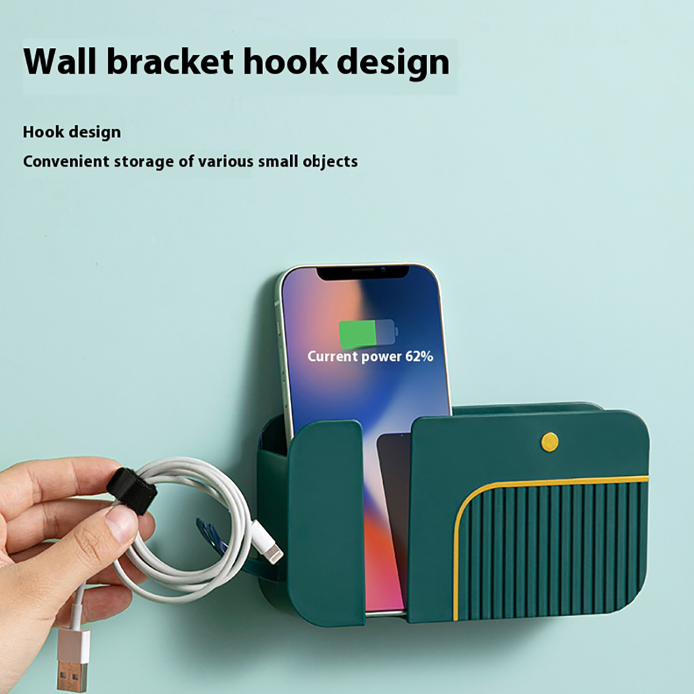 Home Essentials Bathroom Rack - パンチフリー レトロ ウォール収納ホルダー 粘着式仕切り壁オーガナイザー ベッドサイド壁掛け式 スマホ＆リモコン収納ボックス