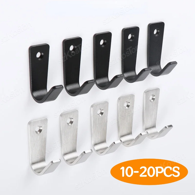 Home Bathroom Supplies - 10-20 個 J 型単穴コートフック金属洋服ラック浴室ステンレス鋼防錆フック家庭用品天井壁