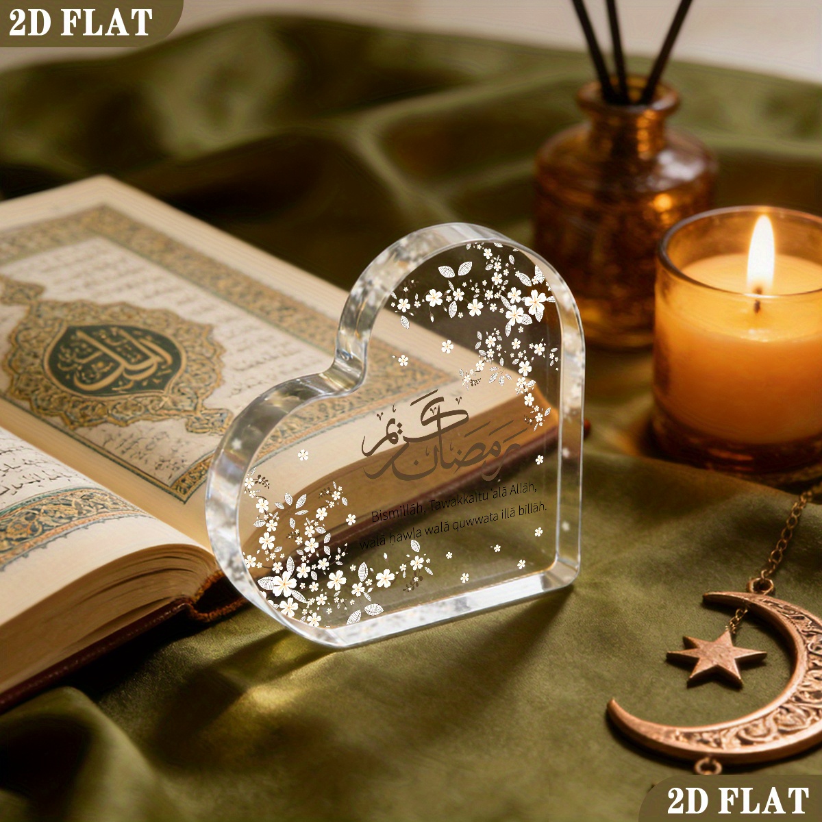 Home & Bathroom Building Products Pte Ltd Photos - CIFBUY アクリル製プラーク 2D フラット ハート型 アラビア書道