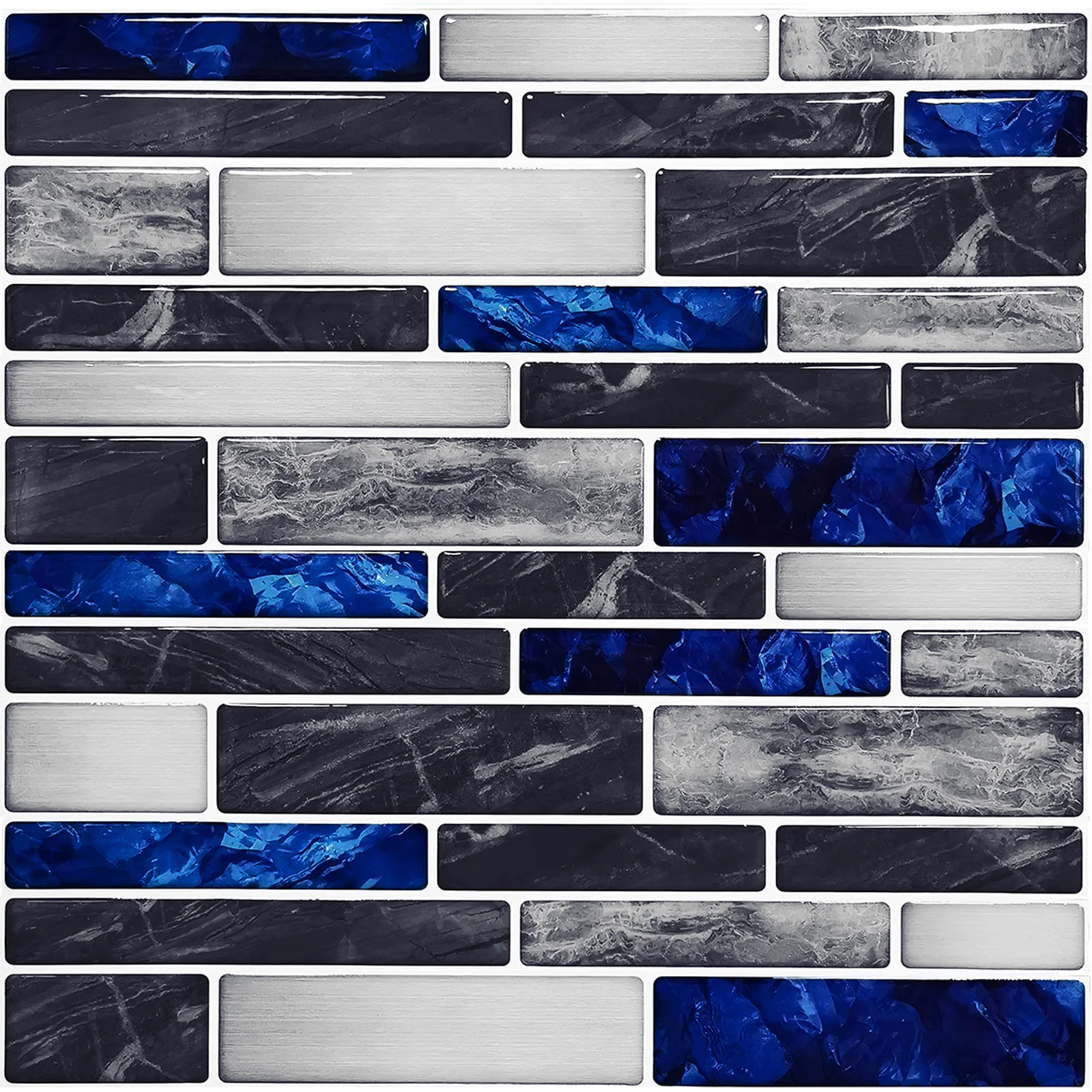 Home Bathroom Wall Tiles - キッチンとバスルームのための粘着性の3Dモザイクステッカー,ヴィンテージの装飾,10x10cm,エポキシ