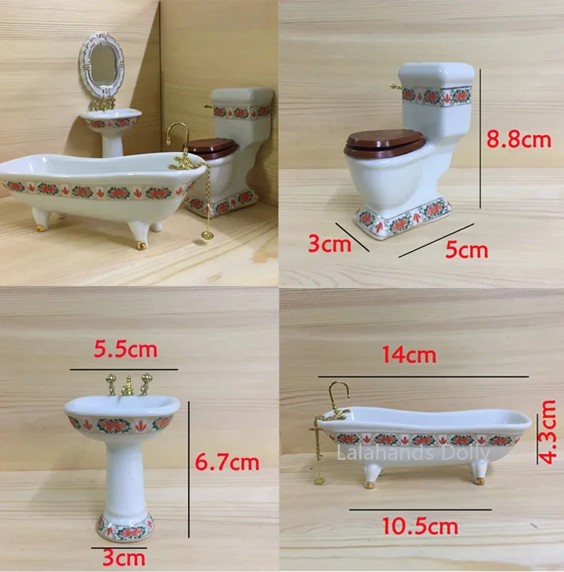 Home Bathroom Supplies - 4ピース/セットドールハウスミニクリエイティブルームセットモデルのおもちゃドールハウスのバスルーム家具の装飾アクセサリー