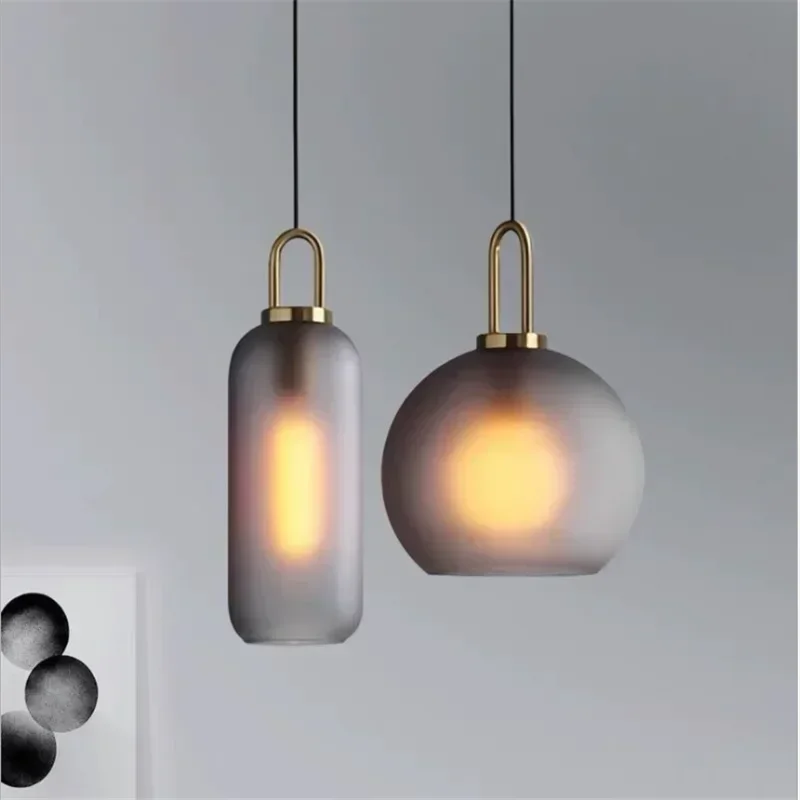 北欧ガラスアートデザインブラック LED ペンダントライトカ - Home Bathroom Lighting Design のレビューと価格