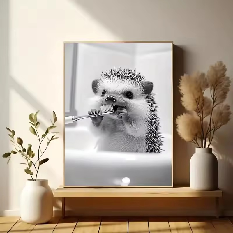 動物浴室トイレットペーパーキャンバス絵画ポスターカワウソハリ - Home Bathroom Toilet のレビューと価格