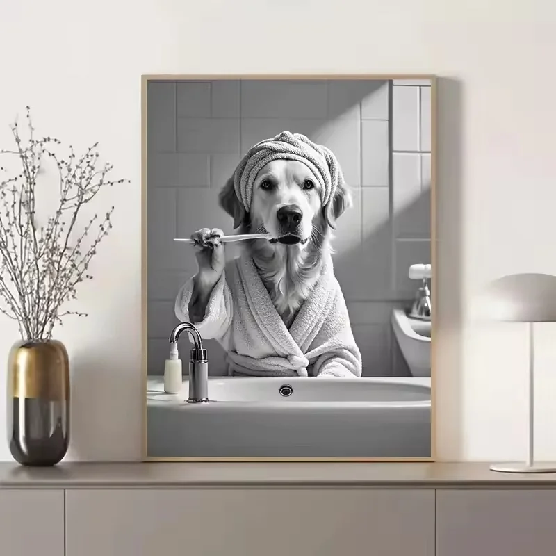 動物浴室トイレットペーパーキャンバス絵画ポスターカワウソハリ - Home Bathroom Toilet のレビューと価格