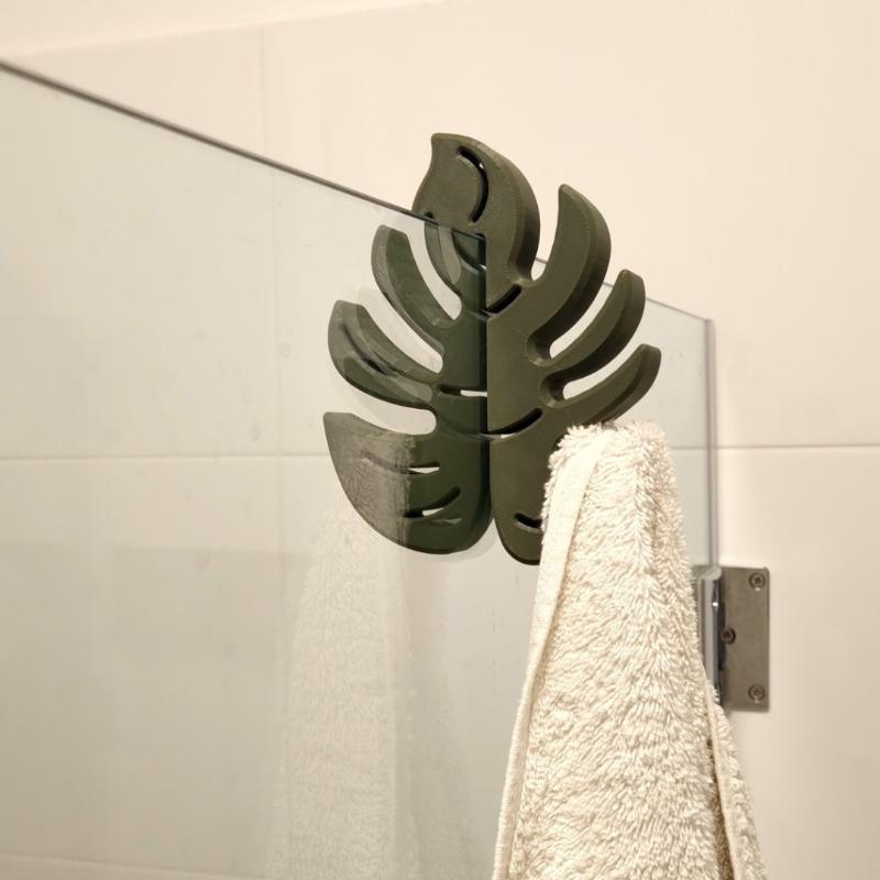 グリーンモンステラの葉っぱのシャワードアフック、ドリル不要の - Jet Home Bathroom のレビューと価格