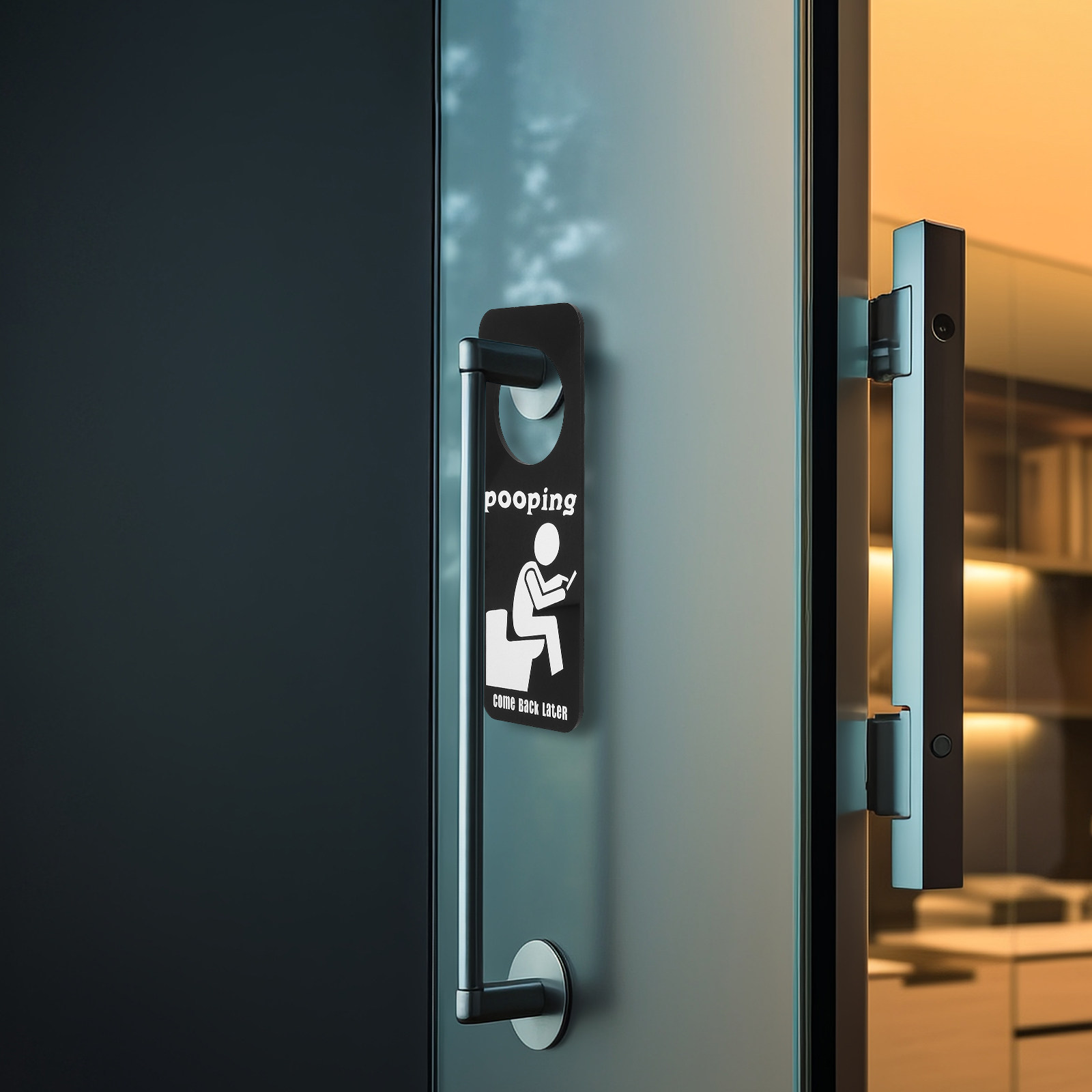 面白いトイレ使用中ドアサインハンガー、ユニークなトイレノブハ - Home Bathroom Occupied Sign のレビューと価格