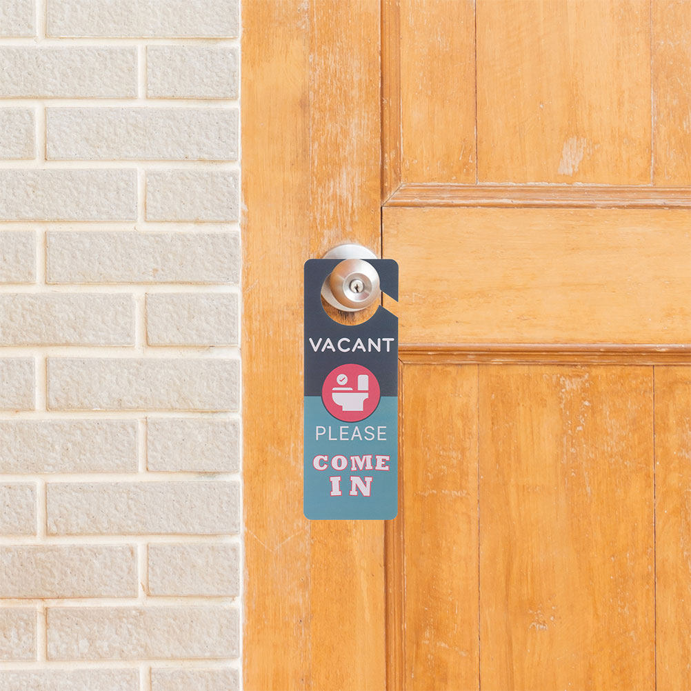 トイレドアハンガーサイン2個セット 両面印刷 バスルーム使用 - Home Bathroom Occupied Sign のレビューと価格