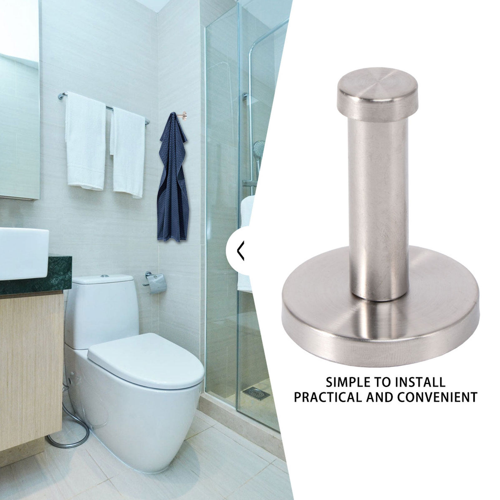 6 個の金属フックステンレス鋼コートハンガーモダンなデザイン - Home Bathroom Design のレビューと価格