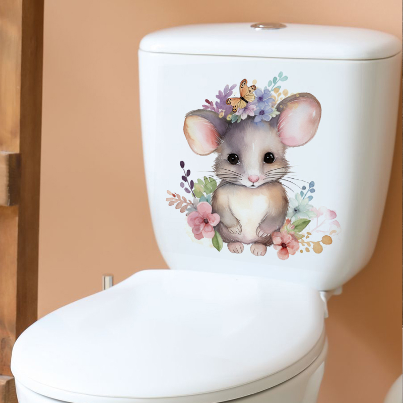 C228 #   かわいいマウスウォールステッカー動物バスル - Home Bathroom Wall Tiles のレビューと価格