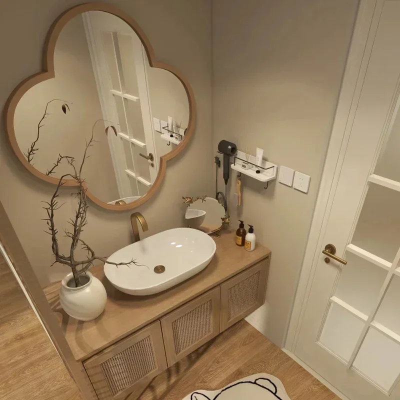 日本の収納用バスルームキャビネット棚、鏡付き、モダンな洗面化 - Japanese Home Bathroom Design のレビューと価格