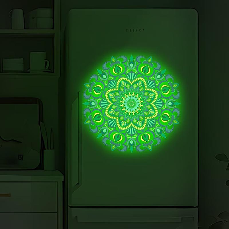 暗闇で光るマンダラトイレステッカー自己粘着発光ウォールアート - Jet Home Bathroom のレビューと価格