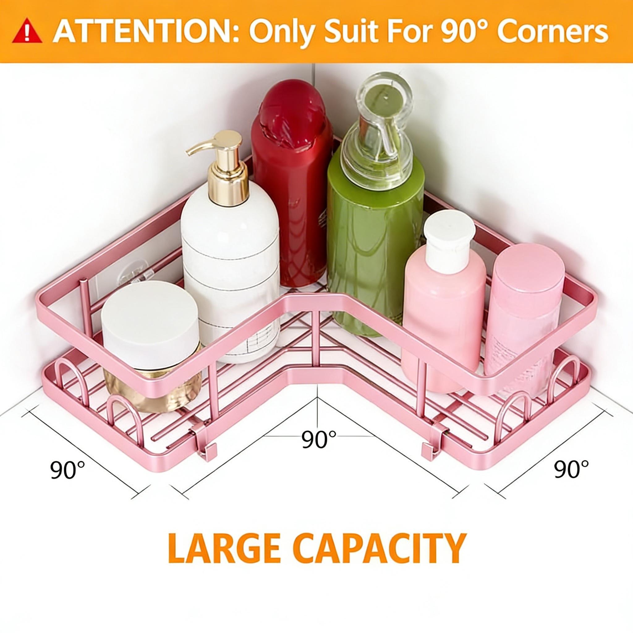 5個入り ミニマリスト ピンク シャワーオーガナイザーセット - Home Essentials Bathroom Rack のレビューと価格