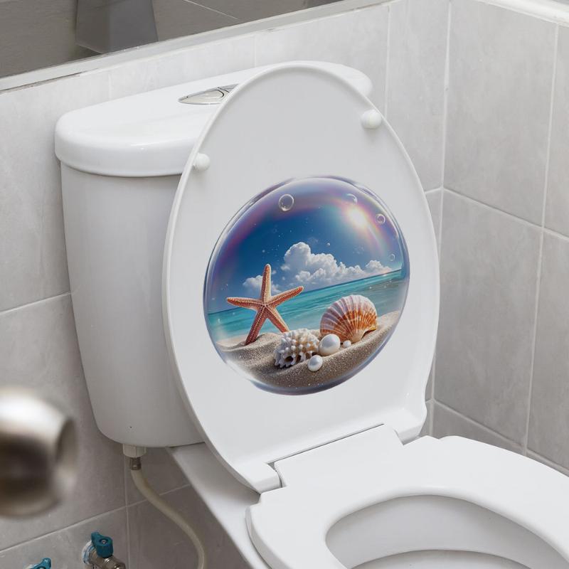 【HG】海をテーマにしたトイレステッカー 防水自己粘着性の貝 - Home Bathroom Design のレビューと価格