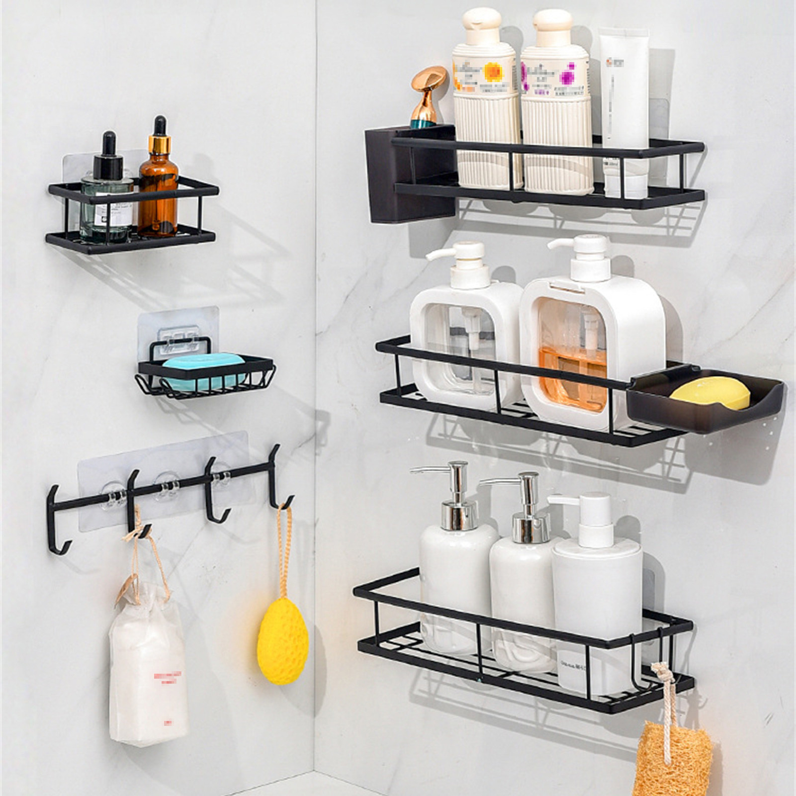バスルームオーガナイザー シャワーキャディーセット 粘着式壁 - Home Essentials Bathroom Rack のレビューと価格