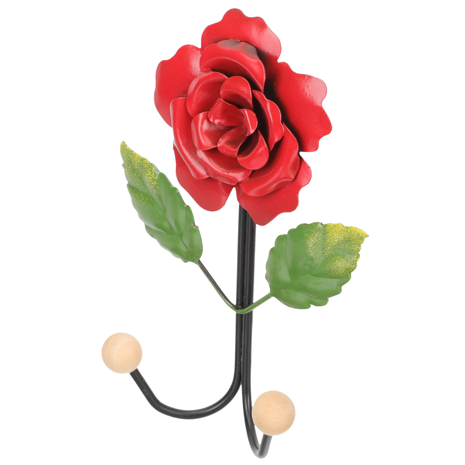 バラデザインの壁掛けコートフック、鉄製の花型ウォールハンガー - Home Bathroom Design のレビューと価格