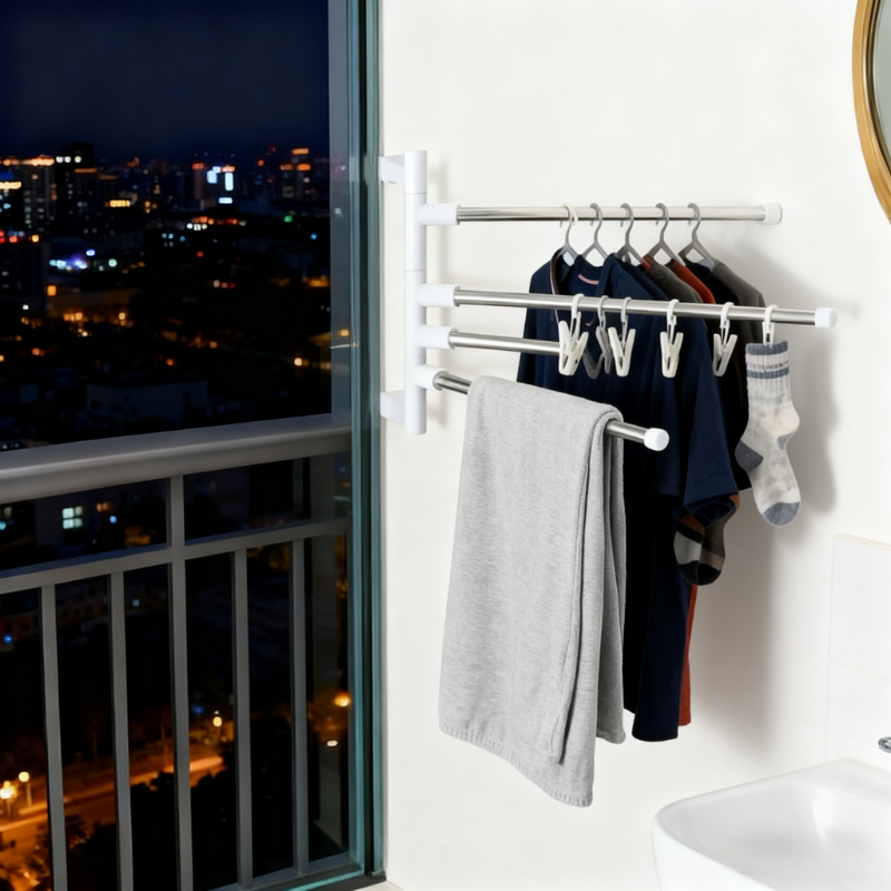 モダンなミニマリストフローティングタオルラック（回転式ロッド - Home Essentials Bathroom Rack のレビューと価格