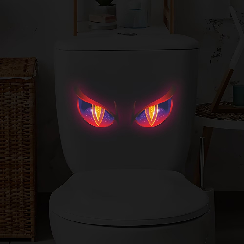 光る悪魔の目トイレステッカー自己粘着性取り外し可能なPVCバ - Jet Home Bathroom のレビューと価格