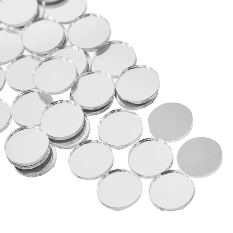 100 ピース/ロットラウンドミニモザイクタイルミラー自己粘 - Home Bathroom Wall Tiles のレビューと価格