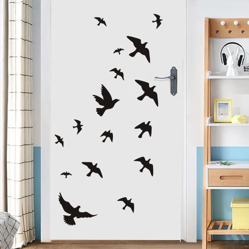12ピース/セット鳥の壁のステッカー家の装飾キッチン冷蔵庫の - Home Bathroom Wall Tiles のレビューと価格