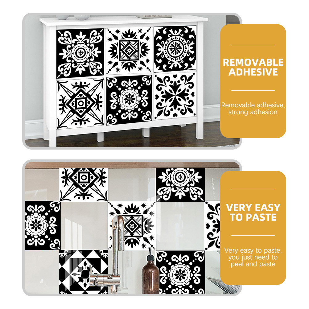 10 個の家の装飾ウォールステッカータイル自己粘着装飾デカー - Home Bathroom Wall Tiles のレビューと価格