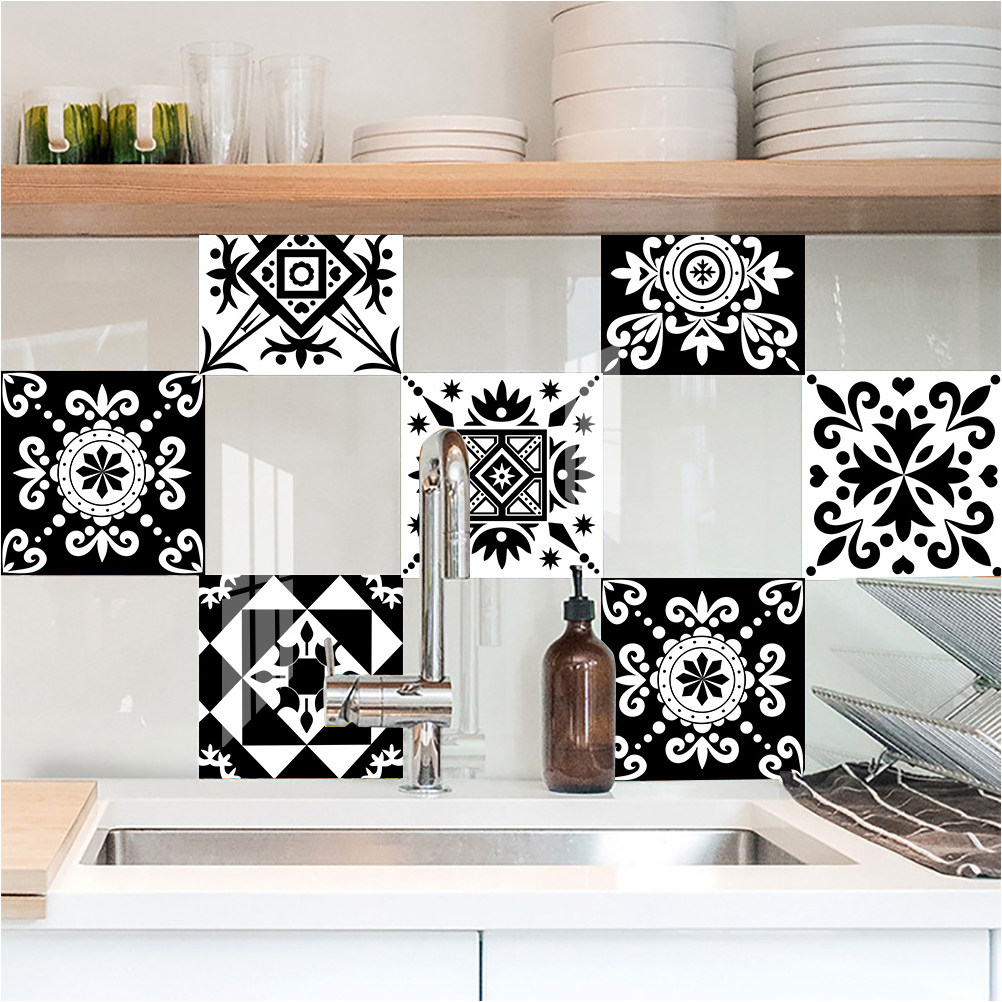 10 個の家の装飾ウォールステッカータイル自己粘着装飾デカー - Home Bathroom Wall Tiles のレビューと価格