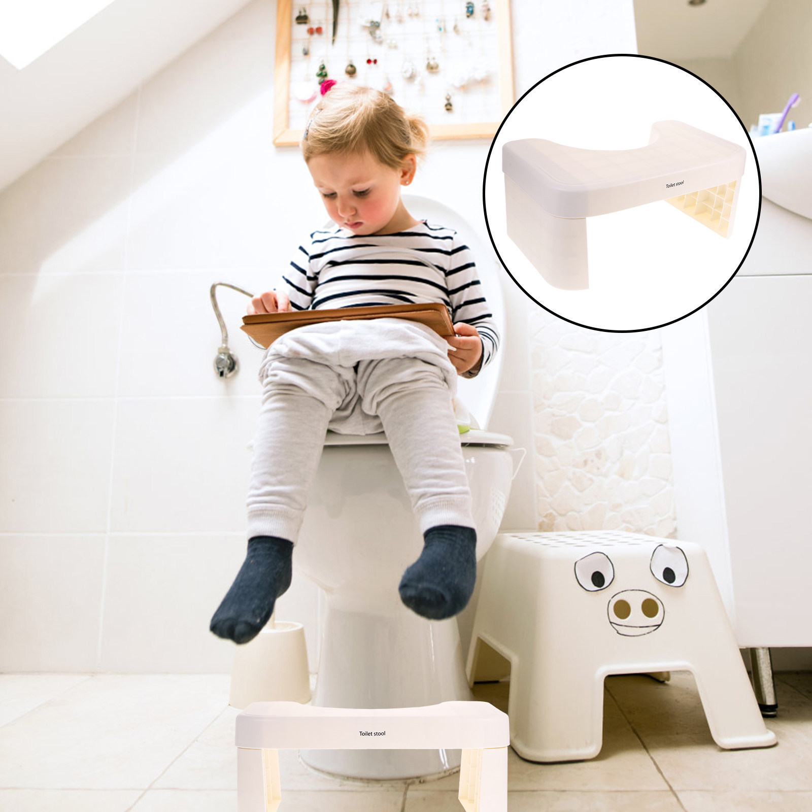 滑り止め加工のスムーズなトイレ用踏み台、精巧な作りの子供用浴 - Home Bathroom Supplies のレビューと価格