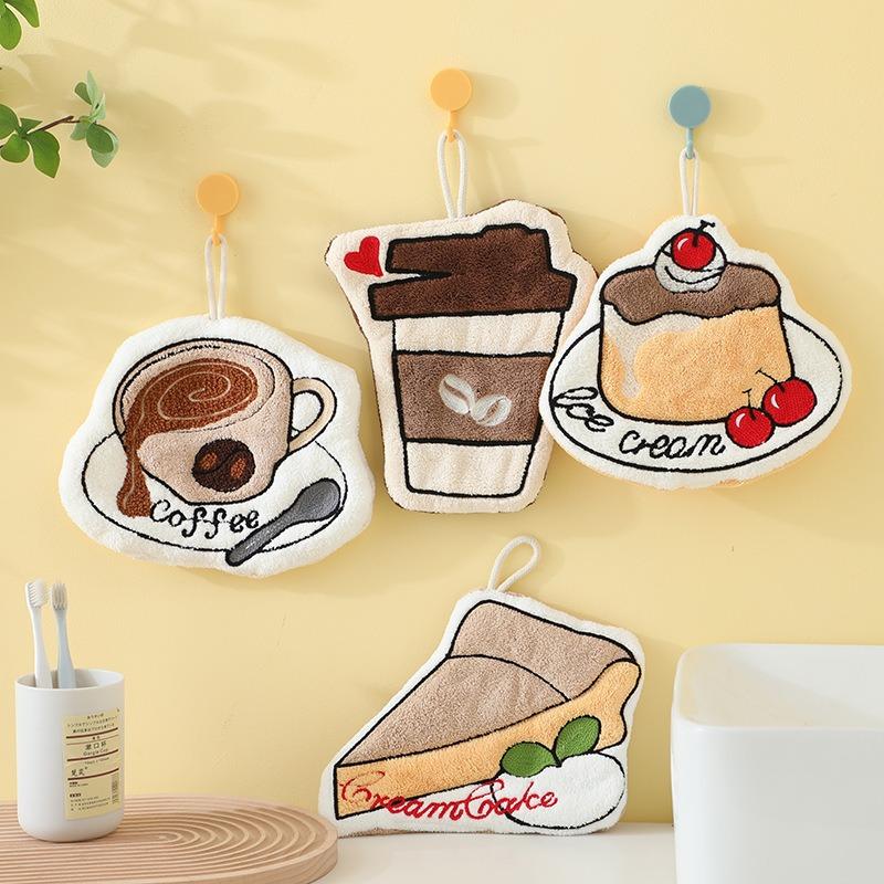 速乾性吸収性コーヒーハンギングタオル ソフトハンドクロス キ - Jet Home Bathroom のレビューと価格