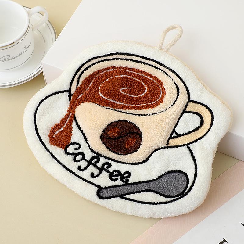 速乾性吸収性コーヒーハンギングタオル ソフトハンドクロス キ - Jet Home Bathroom のレビューと価格