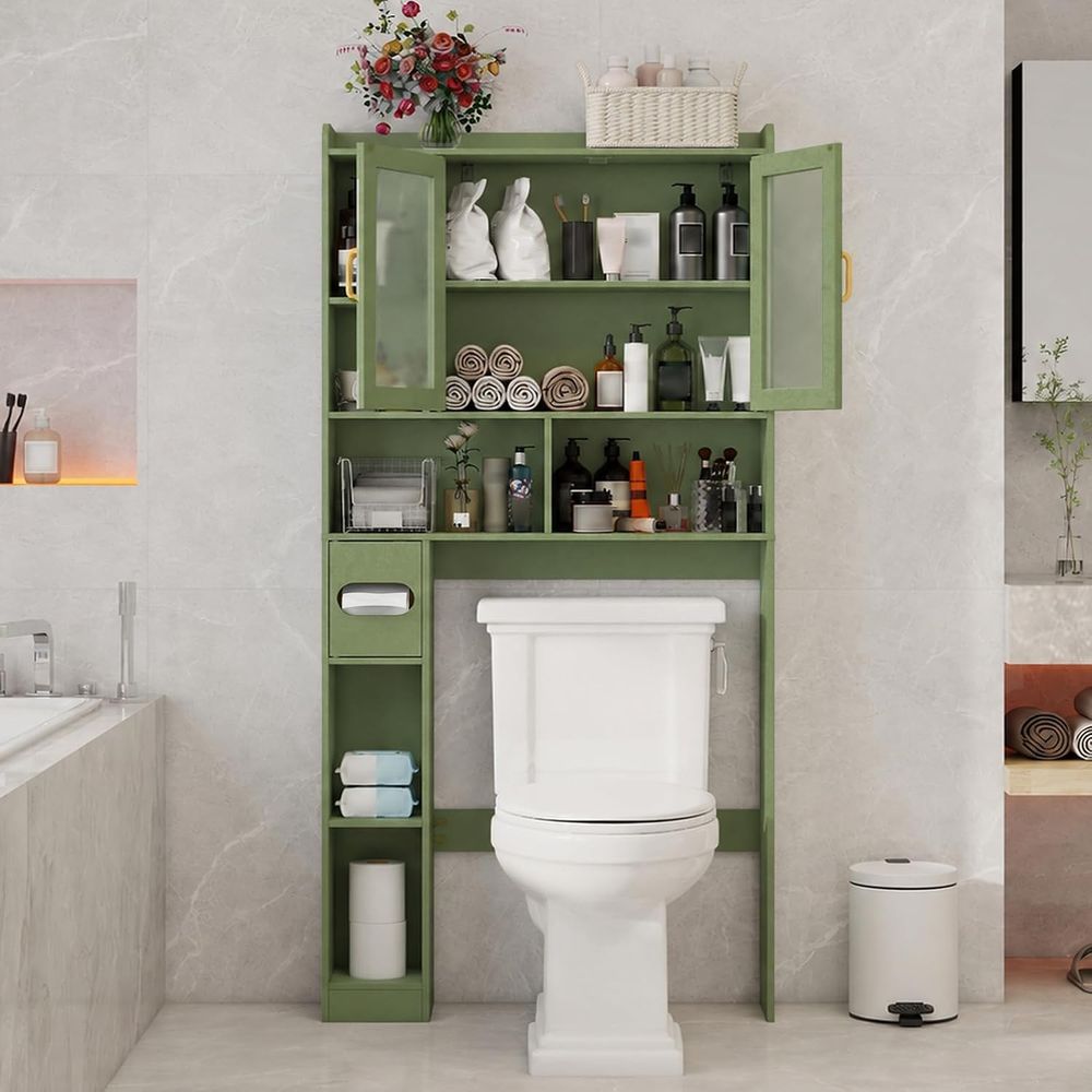 省スペースのアクリル製トイレ上収納キャビネット、家庭用、バス - Home Bathroom Toilet のレビューと価格