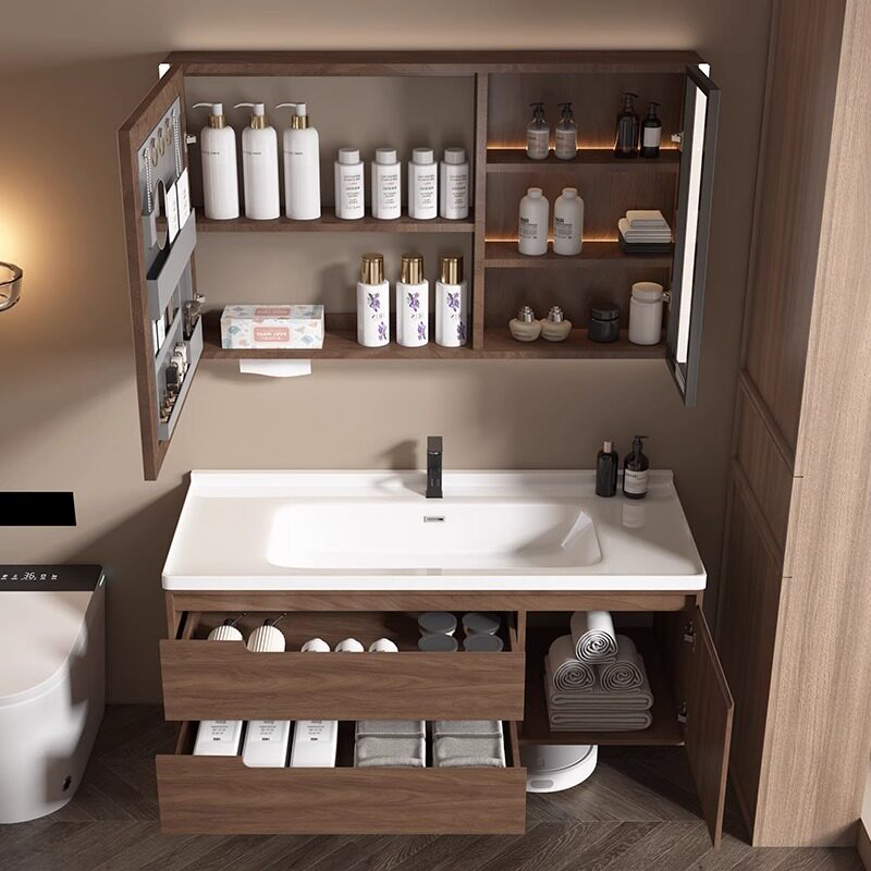木製モダンなバスルームキャビネット高級紙製引き出し高級パーテ - Home Bathroom Partition Wall のレビューと価格