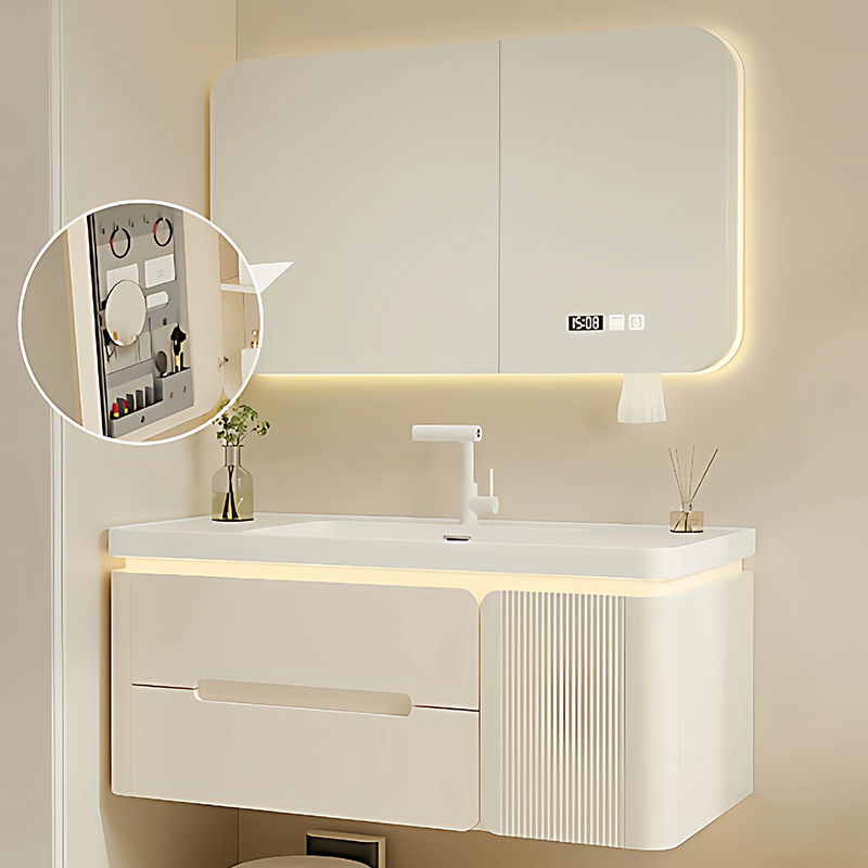モダンな引き出し付きバスルームキャビネット、ペーパーホワイト - Home Bathroom Partition Wall のレビューと価格