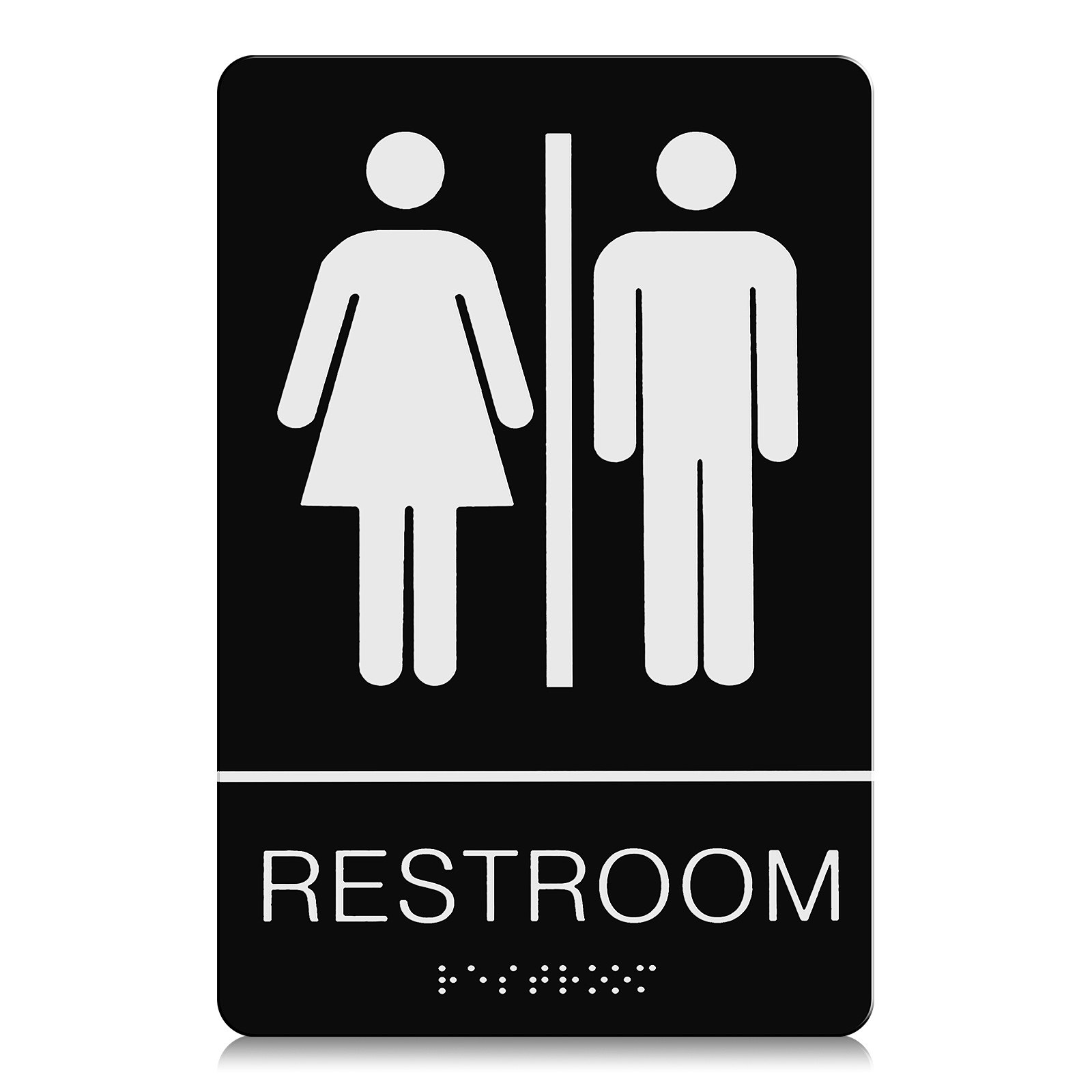 点字トイレサイン 自己粘着性アクリル製 男女兼用 性別中立  - Home Bathroom Toilet のレビューと価格