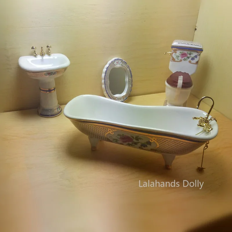 4ピース/セットドールハウスミニクリエイティブルームセットモ - Home Bathroom Supplies のレビューと価格