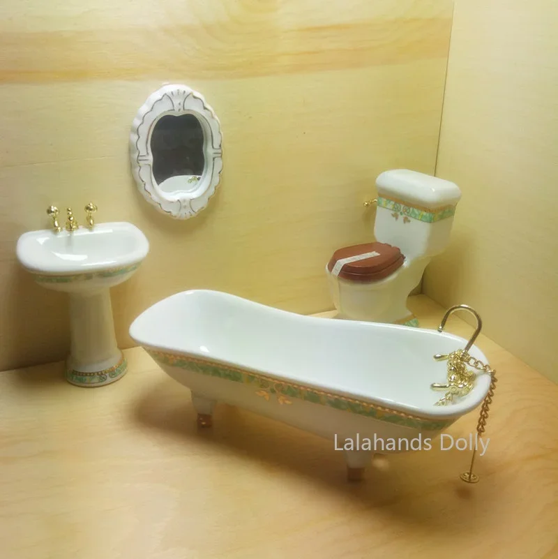 4ピース/セットドールハウスミニクリエイティブルームセットモ - Home Bathroom Supplies のレビューと価格