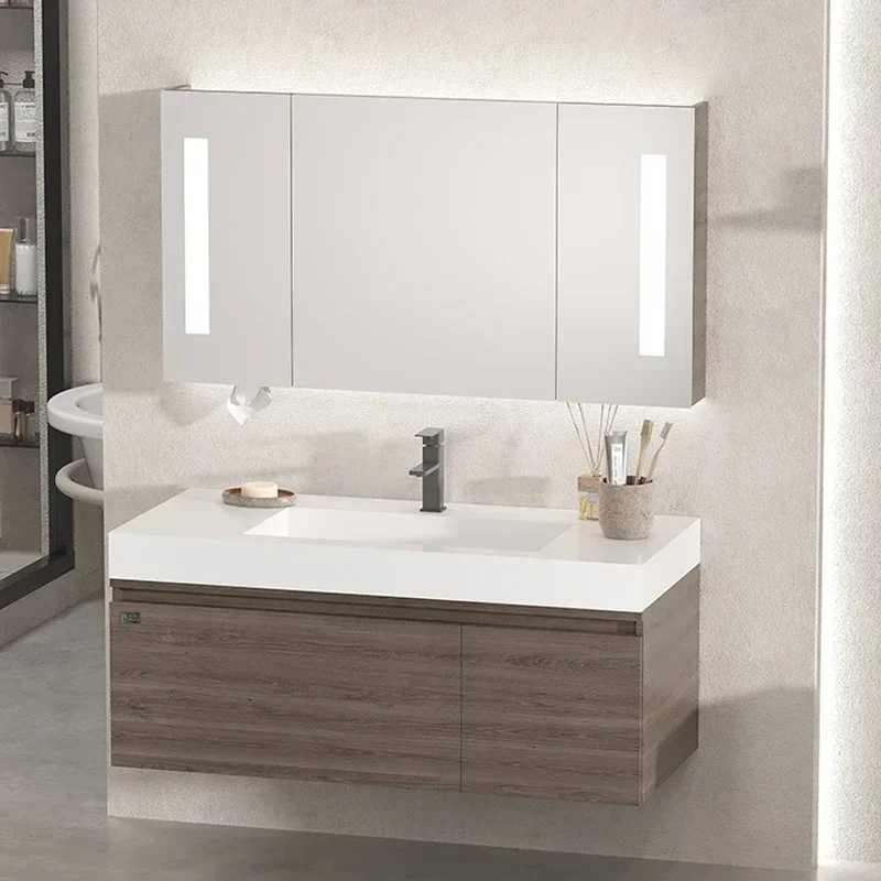 日本の木製洗面化粧台棚シンク付きモダンな収納洗面化粧台シンプ - Japanese Home Bathroom Design のレビューと価格